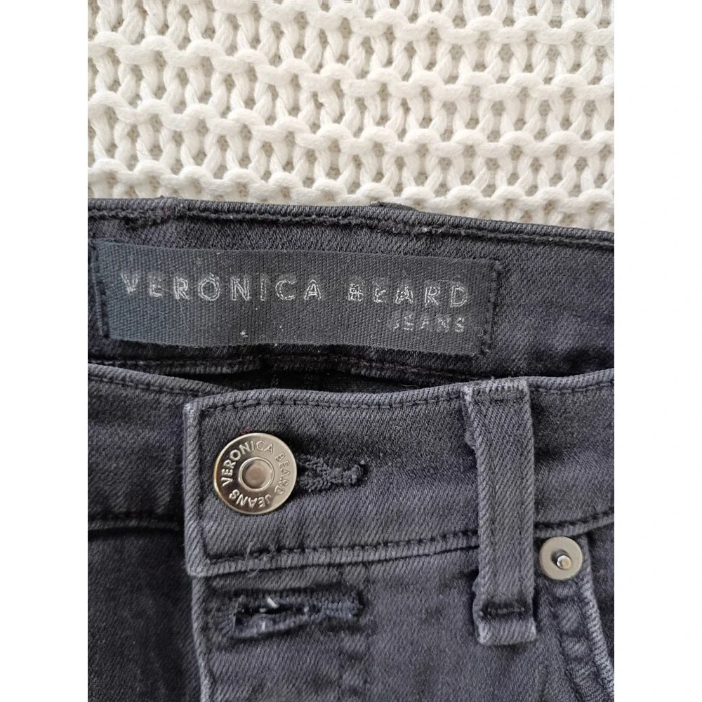 Veronica Beard Debbie High Rise Skinny Jeans Charcoal Button Fly‎ 24x27 USA $228